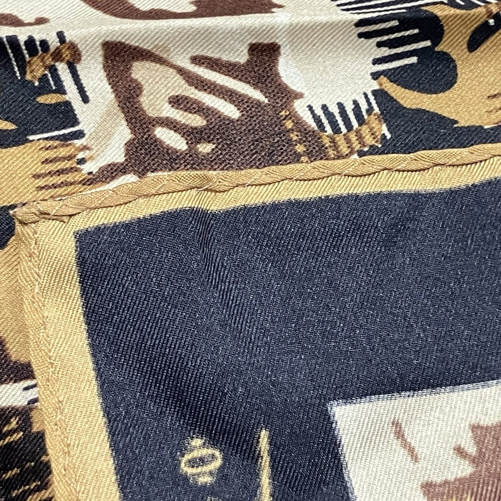 Nicole Miller‎ Silk Scarf Brown Animal Print Square Satin NWT Luxury Wrap - Picture 3 of 14
